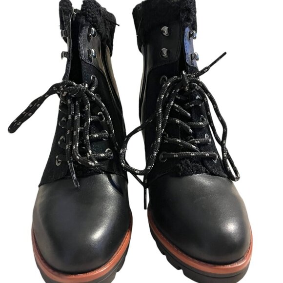 Naturalizer Val Womens Leather Lug Sole Combate & Lace-Up Boots (LIKE NEW) - Picture 5 of 11